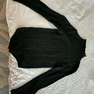 Free People Mara Mock Neck Bodysuit in Green Gables